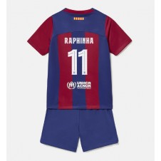 Barcelona Raphinha Belloli #11 Hjemmedraktsett Barn 2023-24 Kortermet (+ korte bukser)